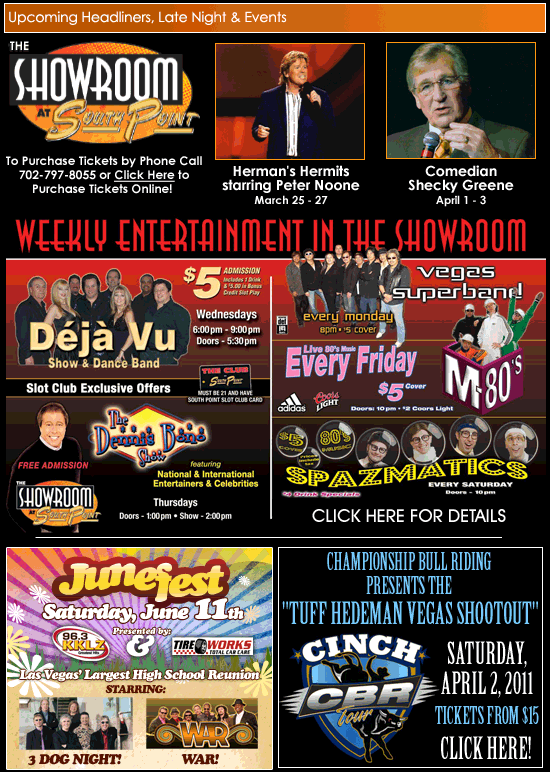 Upcoming Entertainment, Late Night and Events