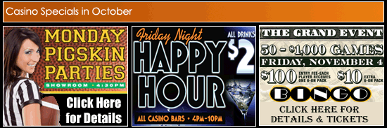 Casino Specials in October